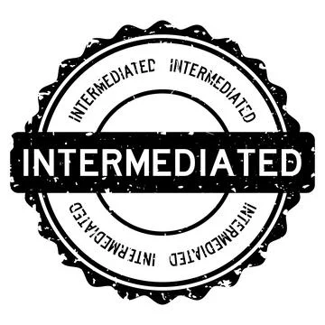 Grunge black intermediated word round rubber seal stamp on white background Stock Illustration