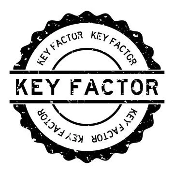 Grunge black key factor word round rubber seal stamp on white background Stock Illustration