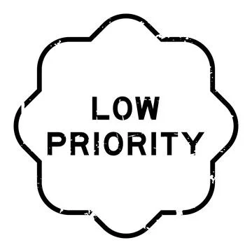Grunge black low priority word rubber seal stamp on white background 库存插图