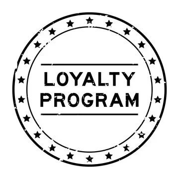 Grunge black loyalty program word round seal stamp on white background 스톡 일러스트