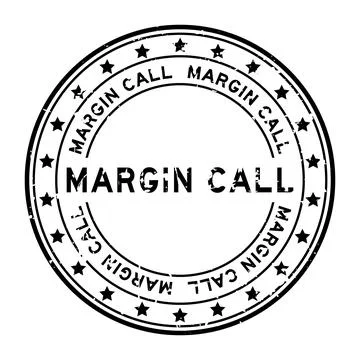 Grunge black margin call word with star icon round rubber seal stamp on white Stock Illustration