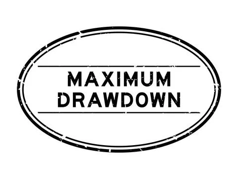 Grunge black maximum drawdown word oval rubber seal stamp on white background Stock-Illustration