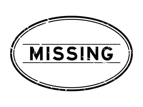 Grunge black missing word oval rubber seal stamp on white background 스톡 일러스트