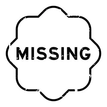 Grunge black missing word rubber seal stamp on white background Illustrazione stock