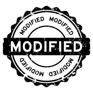 Grunge black modified word round rubber seal stamp on white background Stock Illustration