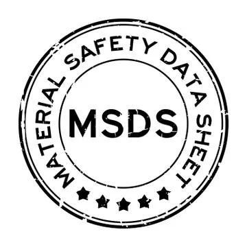 Grunge black MSDS (Abbreviation of material safety data sheet) word round rub Illustrazione stock