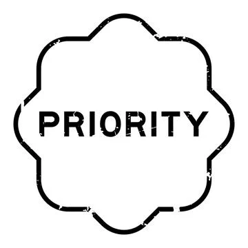Grunge black priority word rubber seal stamp on white background Stockillustratie