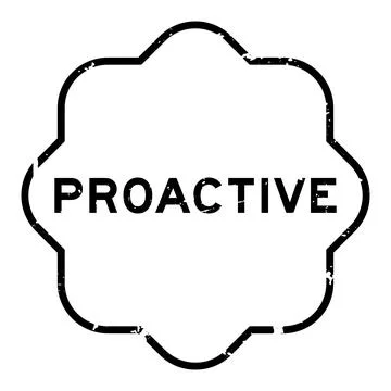 Grunge black proactive word rubber seal stamp on white background Stockillustratie