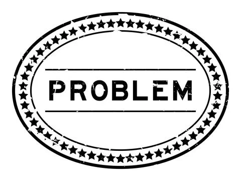 Grunge black problem word oval rubber seal stamp on white background Stock Illustration