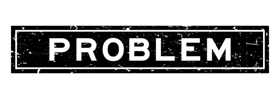 Grunge black problem word square rubber seal stamp on white background Stock Illustration