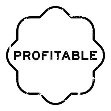 Grunge black profitable word square rubber seal stamp on white background Illustrazione stock