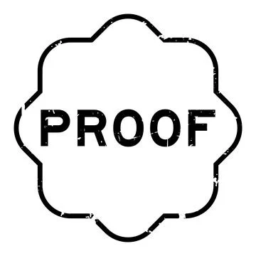 Grunge black proof word square rubber seal stamp on white background Stock Illustration