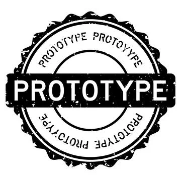 Grunge black prototype word round rubber seal stamp on white background Stock Illustration