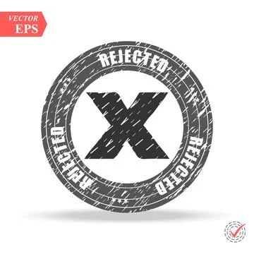 Grunge black rejected round rubber seal stamp on white background Stock Illustration