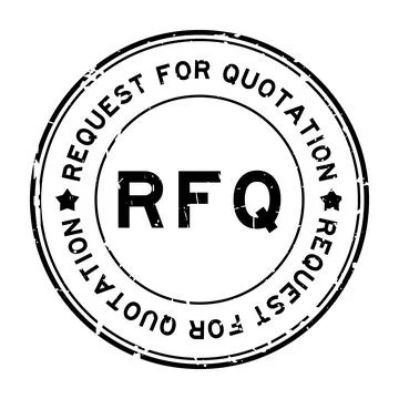 Grunge black RFQ request for quotation word round rubber seal stamp on white  스톡 일러스트