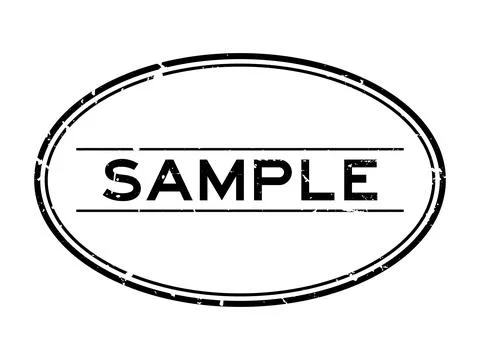 Grunge black sample word oval rubber seal stamp on white background Stock Illustration