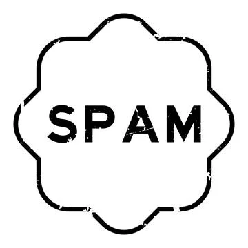Grunge black spam word rubber seal stamp on white background Stock Illustration