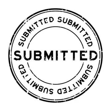Grunge black submitted round rubber seal stamp on white background Stock Illustration