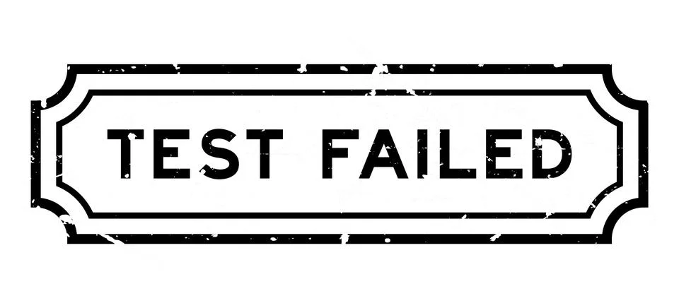 Grunge black test failed word rubber seal stamp on white background Stock Illustration