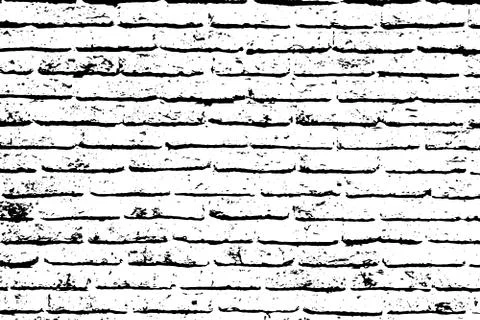 Grunge black texture as brick wall shape on white background (Vector). Use fo Illustrazione stock