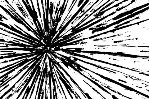 Grunge black texture in ray shape on white background (Vector). Use for decor Illustrazione stock