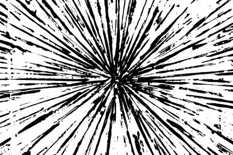 Grunge black texture in ray shape on white background (Vector). Use for decor Stock Illustration