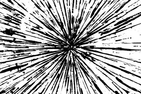 Grunge black texture in ray shape on white background (Vector). Use for decor Stock Illustration