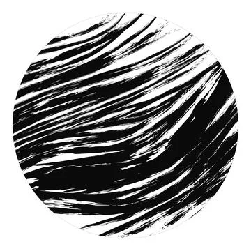 Grunge black texture torn wavy lines in a circle. Vector background. Stock Illustration