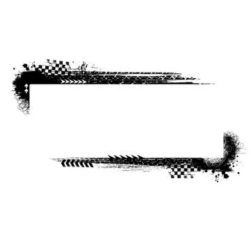 Grunge black tire rectangle frame Stock Illustration