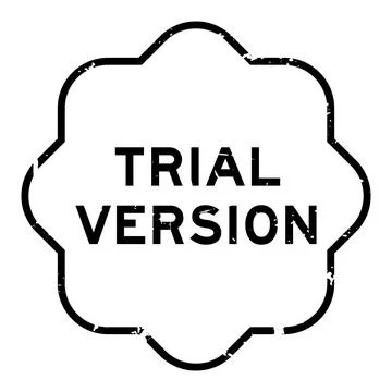 Grunge black trial version word rubber seal stamp on white background Stock Illustration