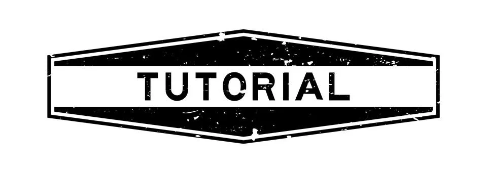 Grunge black tutorial word hexagon rubber seal stamp on white background Stock Illustration