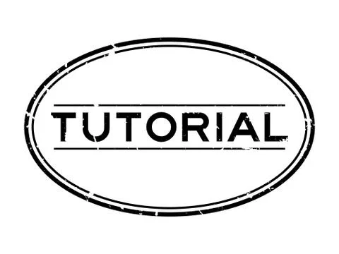 Grunge black tutorial word oval rubber seal stamp on white background Stock Illustration