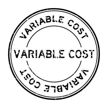 Grunge black variable cost word round rubber seal stamp on white background Ilustração Stock