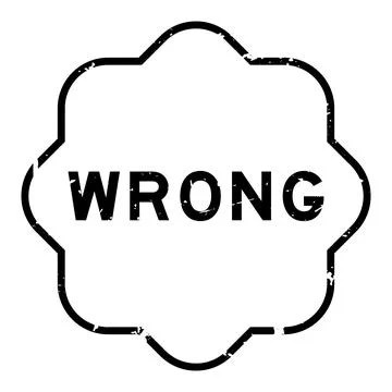 Grunge black wrong word rubber seal stamp on white background 스톡 일러스트