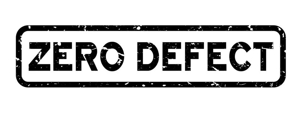 Grunge black zero defect word square rubber seal stamp on white background Stock Illustration