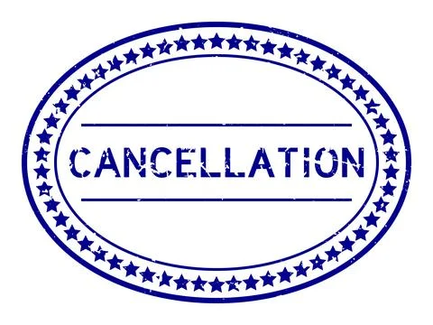 Grunge blue cancellation word oval rubber seal stamp on white background Stock Illustration