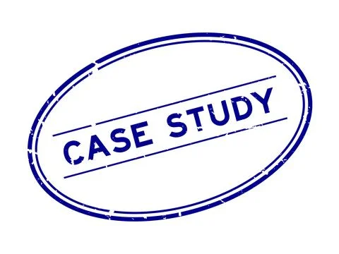Grunge blue case study word oval rubber seal stamp on white background Stock Illustration