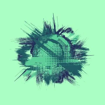 Grunge blue circle frame background Stock Illustration