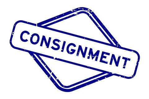 Grunge blue consignment word rubber seal stamp on white background Stock Illustration