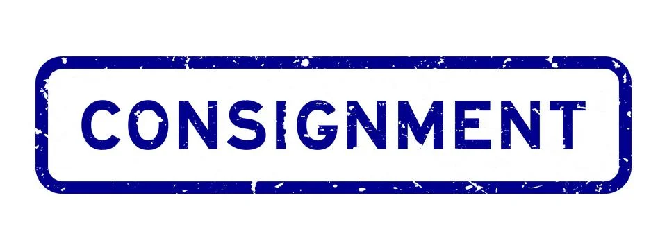 Grunge blue consignment word square rubber seal stamp on white background Stock Illustration