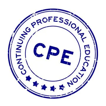 Grunge blue CPE Continuing professional education word round rubber seal stam Stock Illustration
