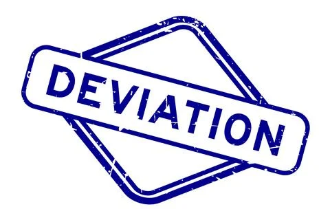 Grunge blue deviation word rubber seal stamp on white background Stock Illustration
