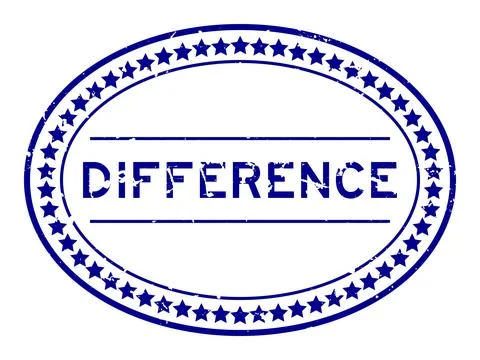 Grunge blue difference word oval rubber seal stamp on white background Stock Illustration