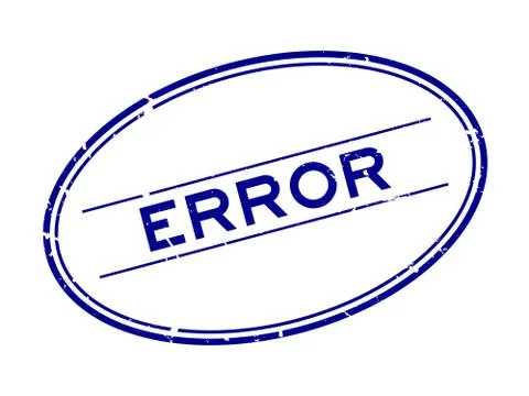 Grunge blue error word oval rubber seal stamp on white background Stock Illustration
