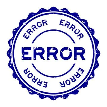 Grunge blue error word round rubber seal stamp on white background Stockillustratie