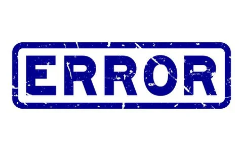 Grunge blue error word square rubber seal stamp on white background イラスト素材