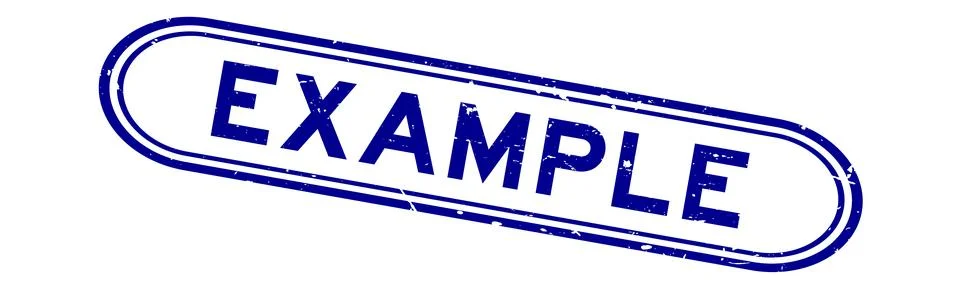 Grunge blue example word rubber seal stamp on white background Stock Illustration