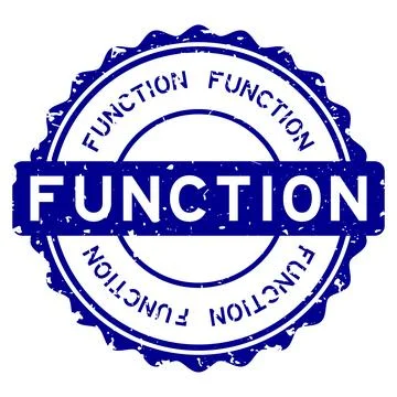 Grunge blue function word round rubber seal stamp on white background Stock Illustration