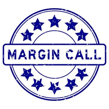 Grunge blue margin call word with star icon round rubber seal stamp on whit.. Stock Illustration