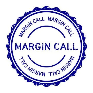 Grunge blue margin call word round rubber seal stamp on white background Stock Illustration